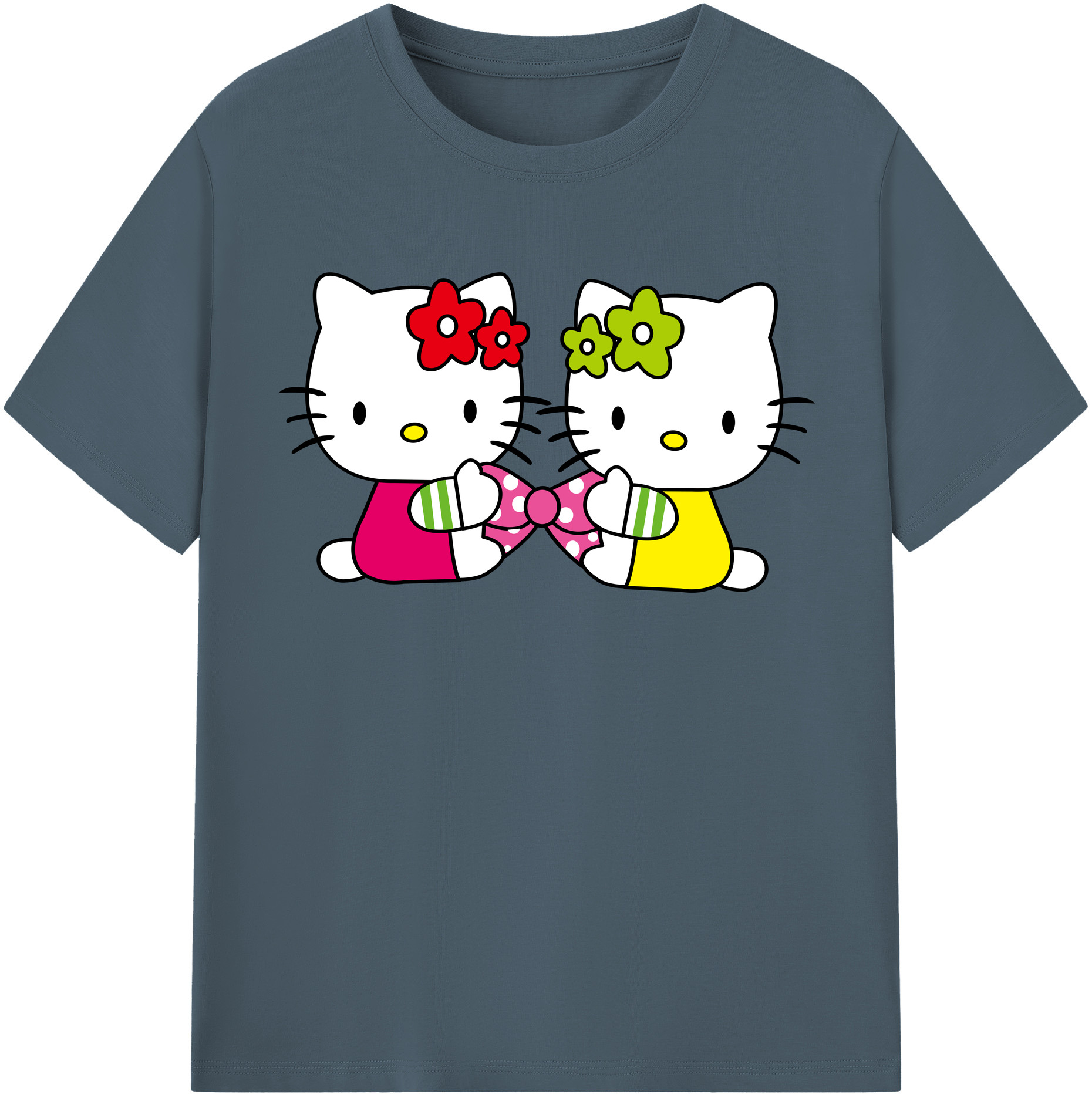 （画像用） Hello Kitty ハローキティ 綿100％半袖Tシャツ（フロントプリント）
